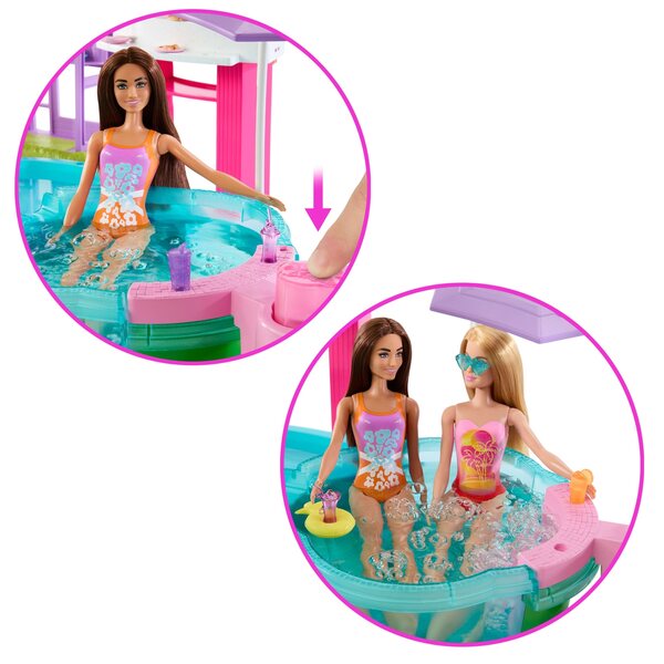 Barbie-Traumpool mit Rutsche und Sprudel-Whirlpool + 20 Zubehörteile