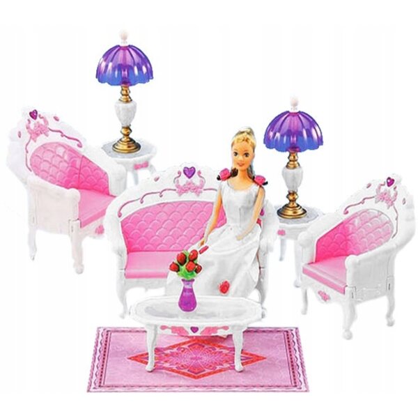 Set Mobili per Bambole Deco Mariage 0695 con Divano e Accessori per Bambini 3+