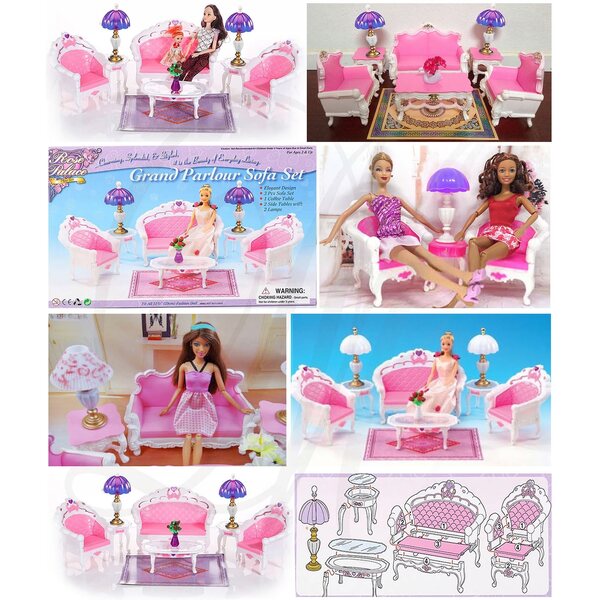 Set Mobili per Bambole Deco Mariage 0695 con Divano e Accessori per Bambini 3+
