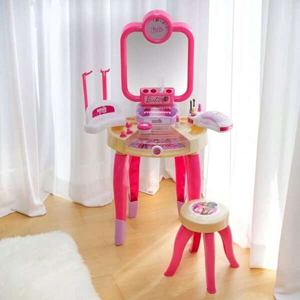 Klein Toaletka Barbie con Lampada per Unghie Ibride e Specchio Illuminato