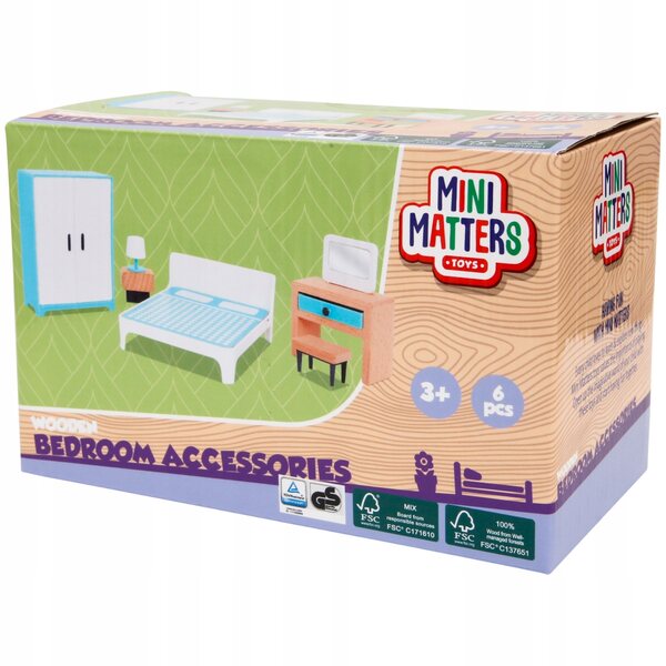 Holzmöbel für das Puppenhaus-Schlafzimmerset von Mini Matters