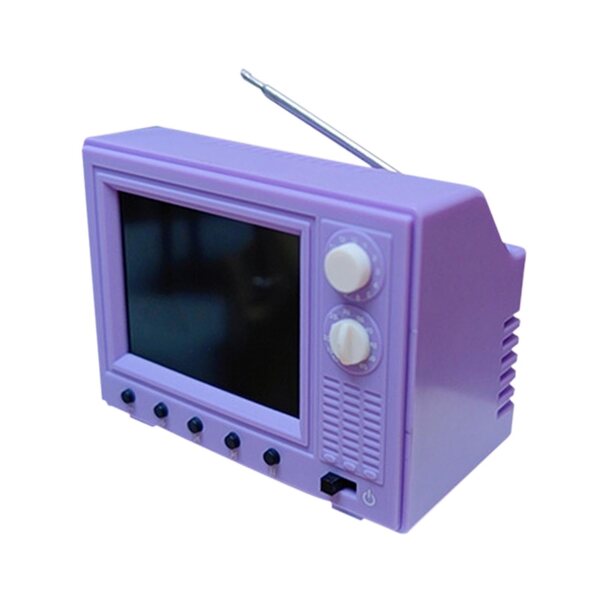 Mini Televisore Retro in Scala 1:12 per Casa delle Bambole con Funzioni LED