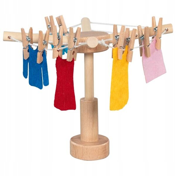 Set Mobili in Legno per Bambole Pralnia Goki per Gioco Creativo e Sicuro