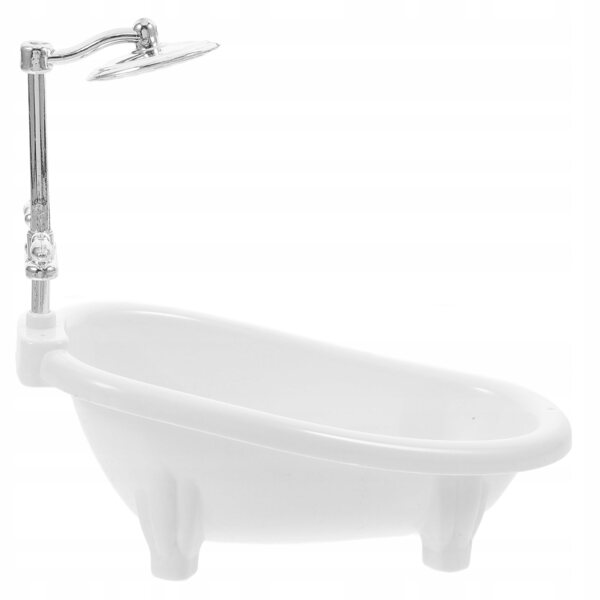 Puppenhaus-Badewanne aus weißem ABS, realistische Miniatur 1:12