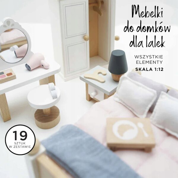 Set mit 19 Holzmöbeln für das Puppenschlafzimmer von Le Toy Van Daisylane