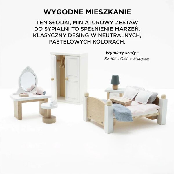 Set mit 19 Holzmöbeln für das Puppenschlafzimmer von Le Toy Van Daisylane