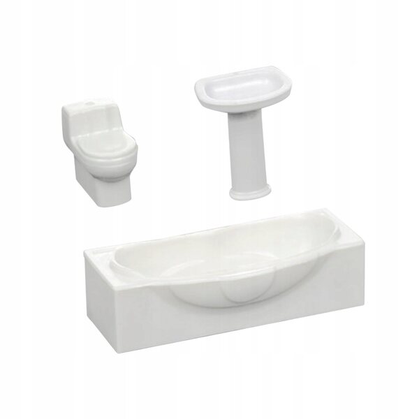 Miniatura bagno con vasca, lavabo e toilette per casa delle bambole MagiDeal