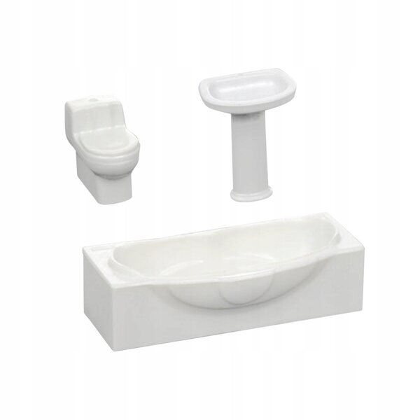 Miniatura bagno con vasca, lavabo e toilette per casa delle bambole MagiDeal