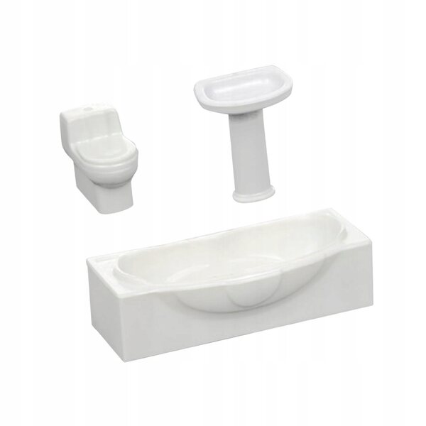 Miniatura bagno con vasca, lavabo e toilette per casa delle bambole MagiDeal