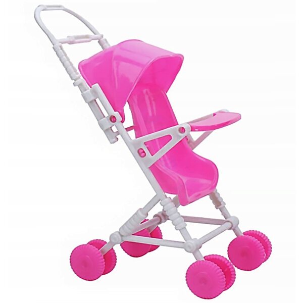 Passeggino giocattolo Deco Mariage per bambole 29 cm, rosa, dimensioni compatte