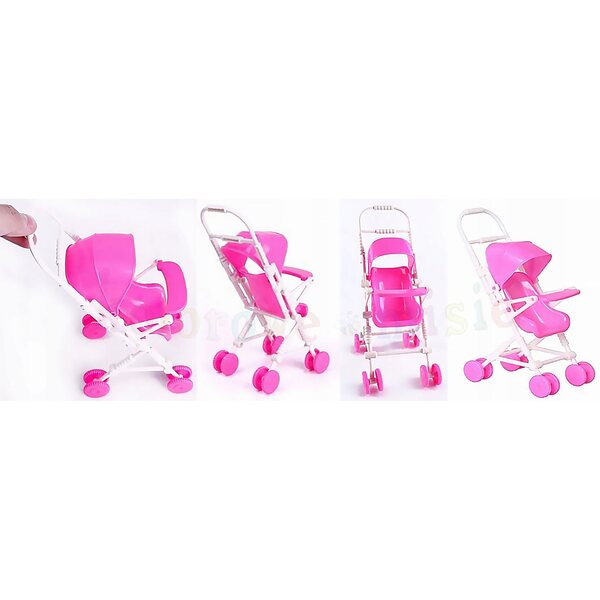 Passeggino giocattolo Deco Mariage per bambole 29 cm, rosa, dimensioni compatte