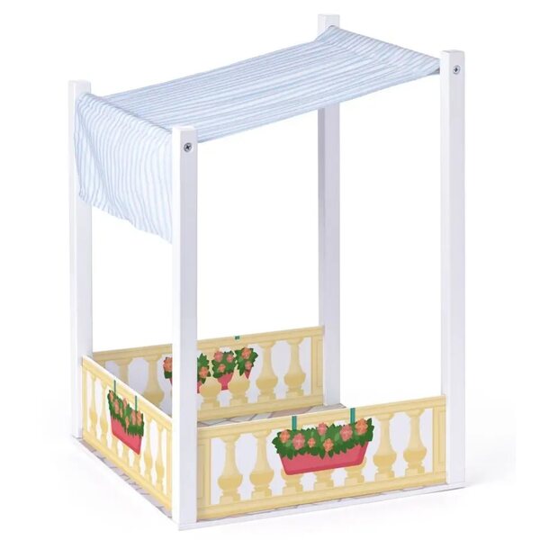 Maison de poupée Woody Malibu, 120 cm, en bois, rose, avec ascenseur, 3 étages