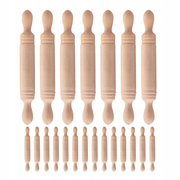 20 Miniatur-Holzrollen für Knete und Dekoration, 5 cm