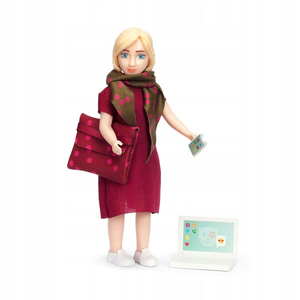 Lundby Puppe, Mutter, Geschäftsfrau mit Laptop und Smartphone, 21 cm