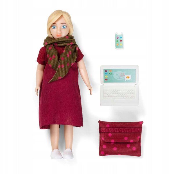 Lundby Puppe, Mutter, Geschäftsfrau mit Laptop und Smartphone, 21 cm