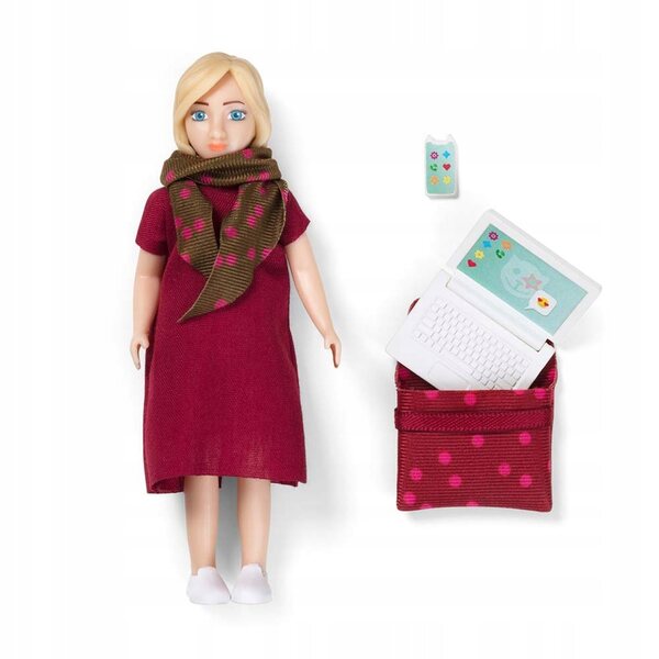 Lundby Puppe, Mutter, Geschäftsfrau mit Laptop und Smartphone, 21 cm