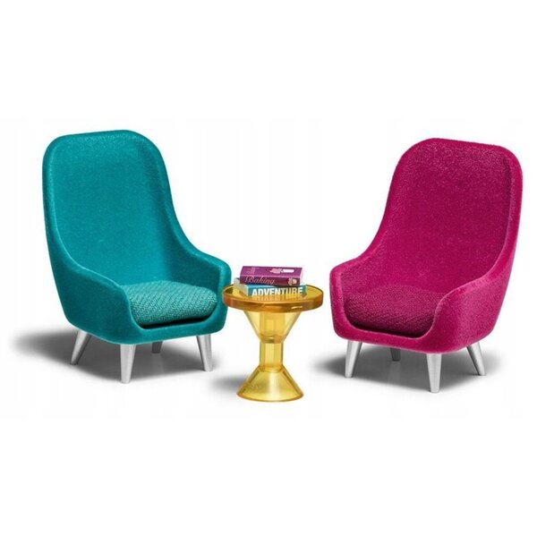 Комплект мебели и фотьойли за къща за кукли Lundby с модерна масичка за кафе