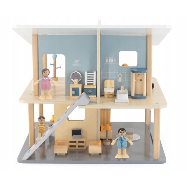 Viga PolarB Badezimmermöbel-Set aus Holz für Puppenhaus 3+