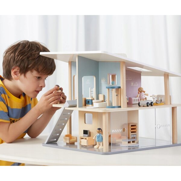 Viga PolarB Badezimmermöbel-Set aus Holz für Puppenhaus 3+