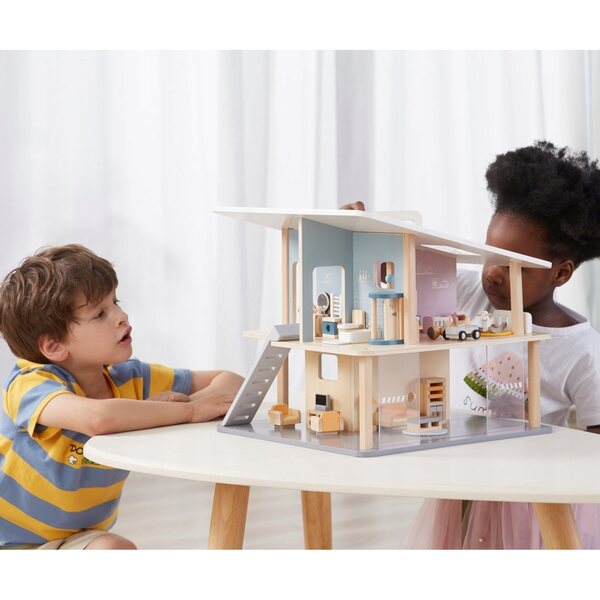 Viga PolarB Badezimmermöbel-Set aus Holz für Puppenhaus 3+