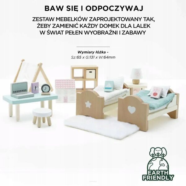 Drewniane mebelki do domku dla lalek pokój dziecięcy Daisylane Le Toy Van