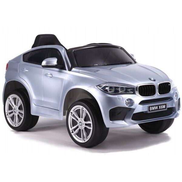 BMW X6 Elektroauto für Kinder Silber glänzend mit 2,4G Fernbedienung
