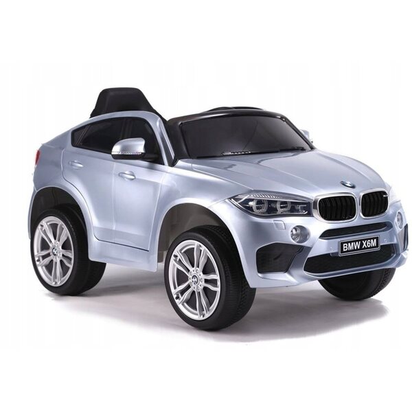 BMW X6 Elektroauto für Kinder Silber glänzend mit 2,4G Fernbedienung
