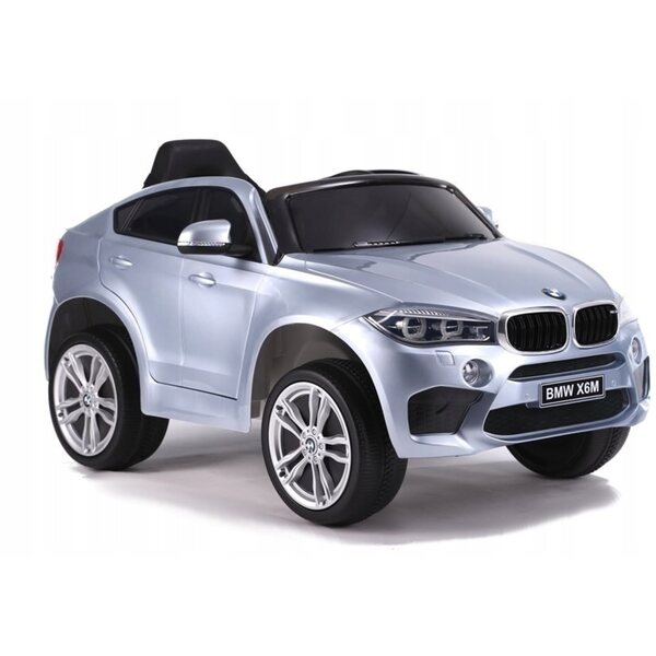 BMW X6 Elektroauto für Kinder Silber glänzend mit 2,4G Fernbedienung