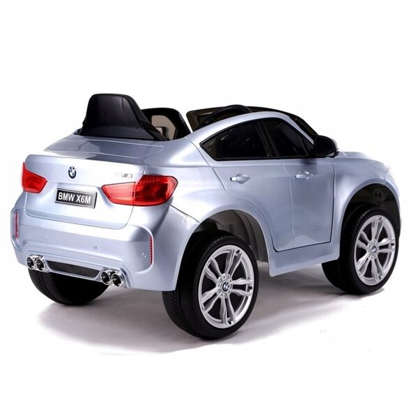 BMW X6 Elektroauto für Kinder Silber glänzend mit 2,4G Fernbedienung