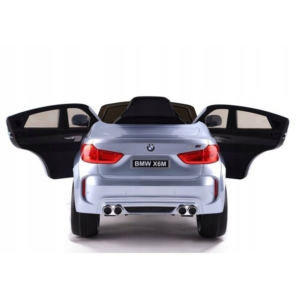 BMW X6 Elektroauto für Kinder Silber glänzend mit 2,4G Fernbedienung