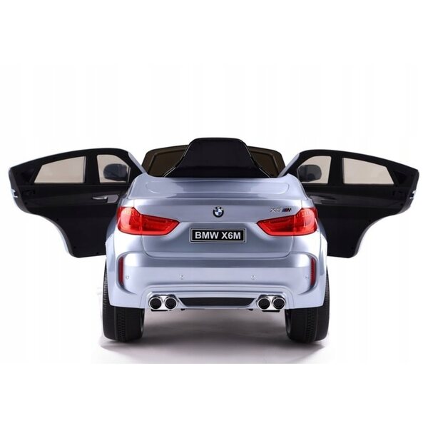 BMW X6 Elektroauto für Kinder Silber glänzend mit 2,4G Fernbedienung