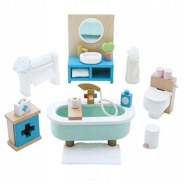 Daisylane Le Toy Van Puppenhaus-Badezimmermöbel-Set aus Holz