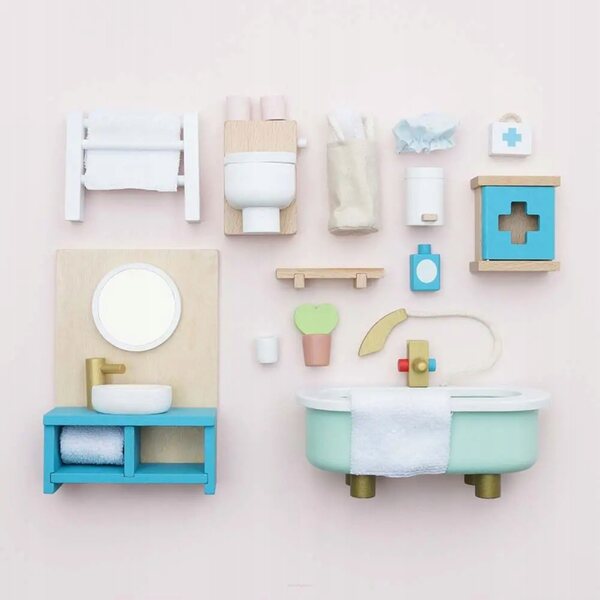 Daisylane Le Toy Van Puppenhaus-Badezimmermöbel-Set aus Holz