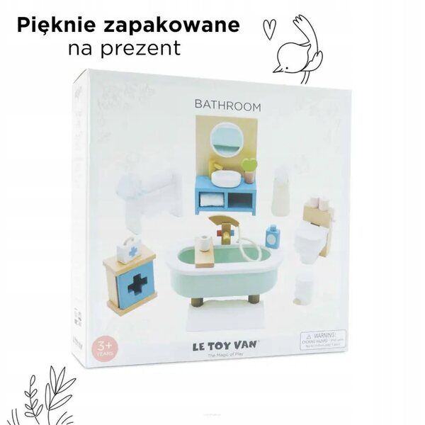Daisylane Le Toy Van Puppenhaus-Badezimmermöbel-Set aus Holz