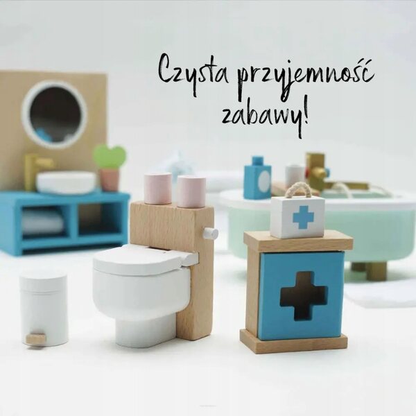 Daisylane Le Toy Van Puppenhaus-Badezimmermöbel-Set aus Holz