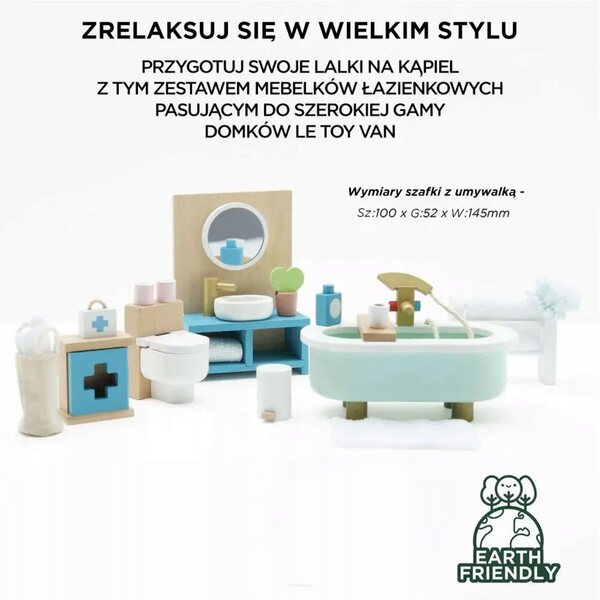 Daisylane Le Toy Van Puppenhaus-Badezimmermöbel-Set aus Holz
