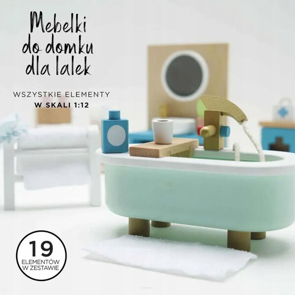 Daisylane Le Toy Van Puppenhaus-Badezimmermöbel-Set aus Holz