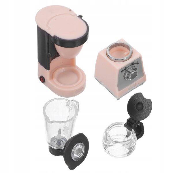 Set Accessori Cucina per Casa delle Bambole con Mini Ekspress e Blender Rosa