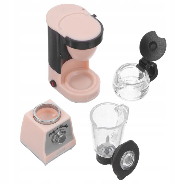 Set Accessori Cucina per Casa delle Bambole con Mini Ekspress e Blender Rosa