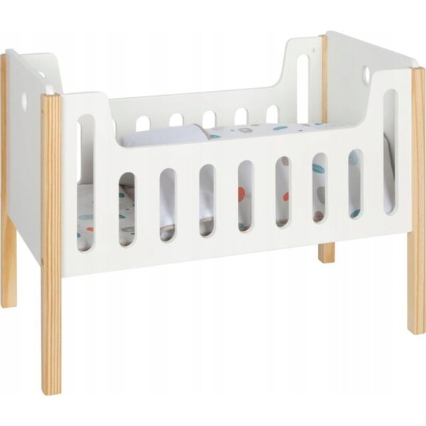 Letto in legno Little Button Small Foot per bambole fino a 46 cm con biancheria