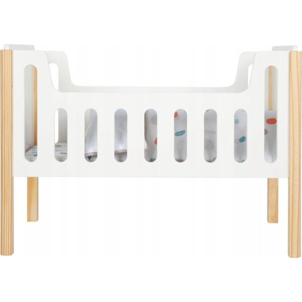 Letto in legno Little Button Small Foot per bambole fino a 46 cm con biancheria