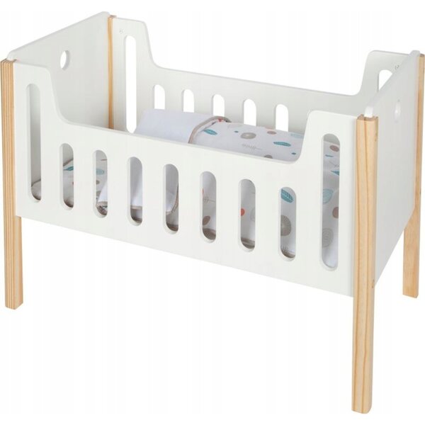 Letto in legno Little Button Small Foot per bambole fino a 46 cm con biancheria