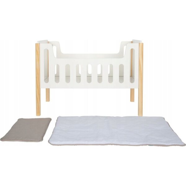 Letto in legno Little Button Small Foot per bambole fino a 46 cm con biancheria