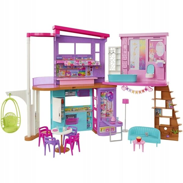 Barbie Villa Holiday Puppenhaus mit 30 Spielteilen, 2 Ebenen