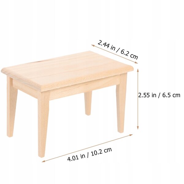 Set Miniature in Legno Naturale: Tavolo e Sedie per Casa delle Bambole