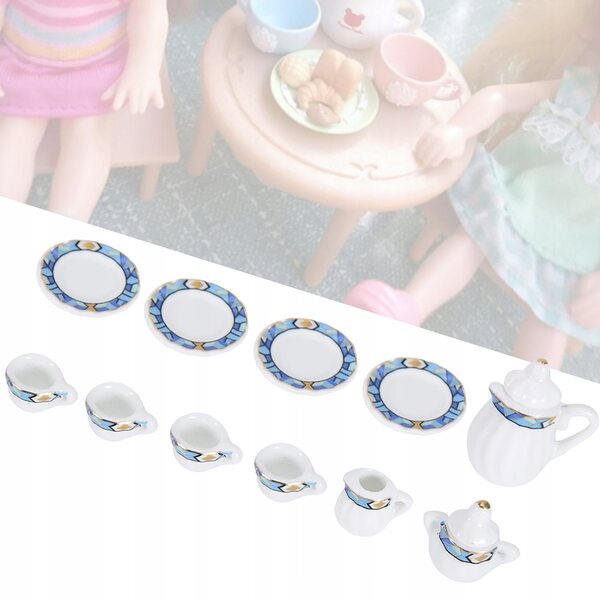 Set Miniature Accessori Cucina e Articoli Alimentari per Casa delle Bambole 15 pezzi