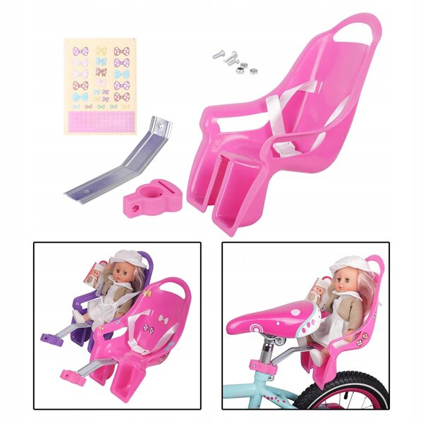 Fotelik per bambole da bici per bambine con luci LED e suoni, in plastica