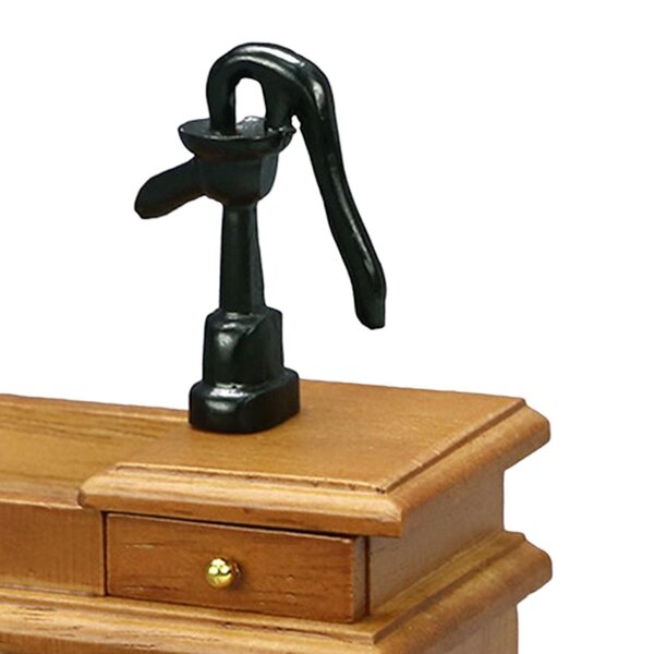Miniature di case delle bambole: toeletta e lavandino in legno 1/12, accessori decorativi