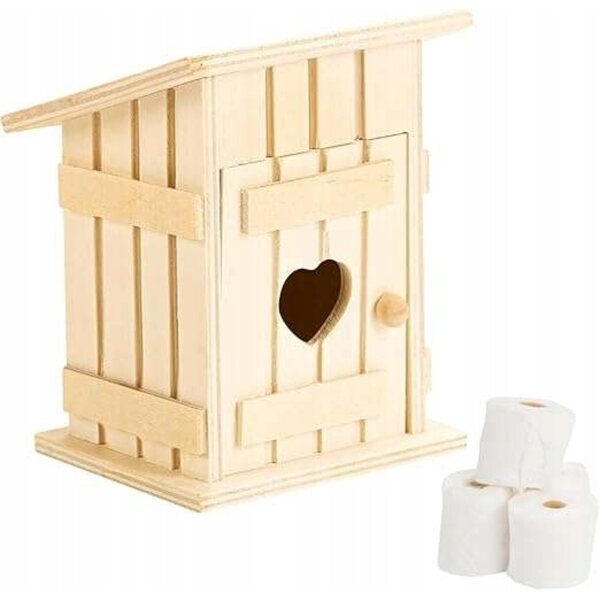 Miniatur-Haustoilette aus Holz im Maßstab 1:12 – Kreatives und lustiges Zubehör