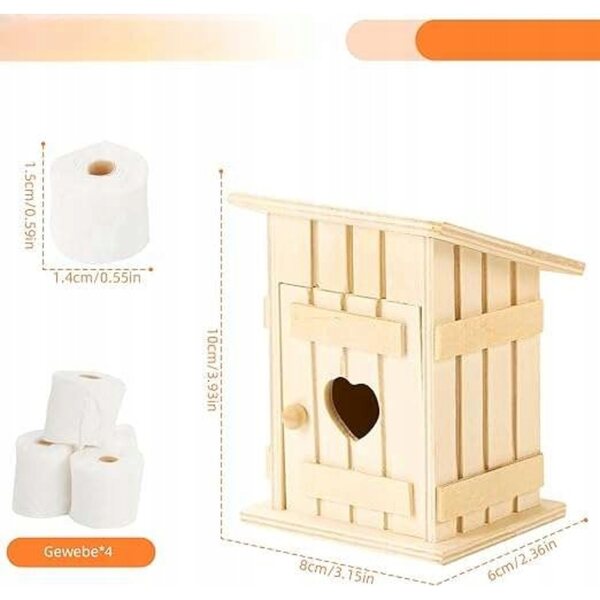 Miniatur-Haustoilette aus Holz im Maßstab 1:12 – Kreatives und lustiges Zubehör